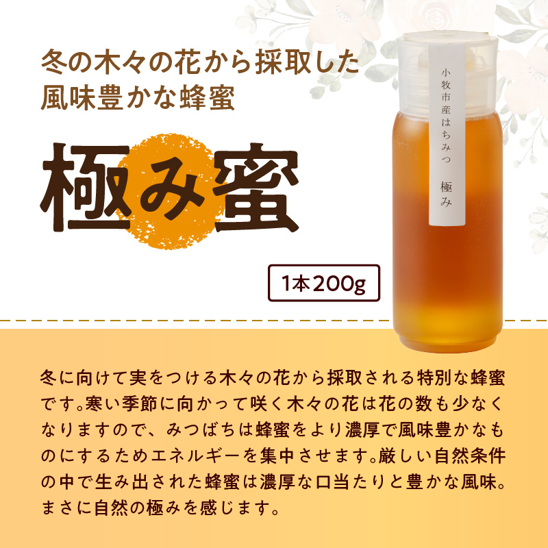 ＜国産＞桃蜜・新蜜・極み 食べ比べ　桃畑で作った完熟非加熱はちみつ（200g×3個）【愛知県小牧市】