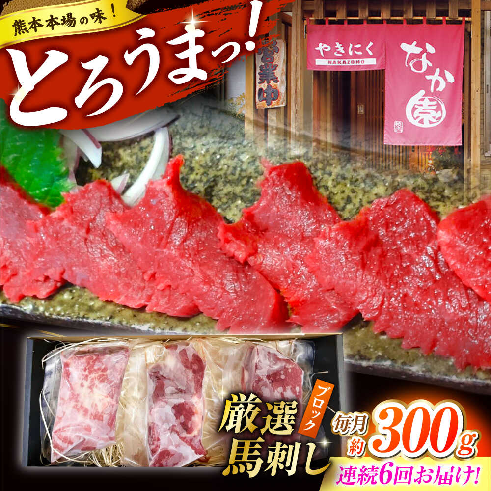 【ふるさと納税】【6回定期便】熊本 馬刺し「なか園」赤身馬刺し 約300g【有限会社スイートサプライなかぞの】[ZBV072]