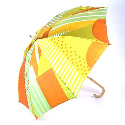 ふるさと納税 富士吉田市 舟久保織物の晴雨兼用長傘 ハレフネ マルサンカクシカク オレンジ レディース 日本製 |  | 01
