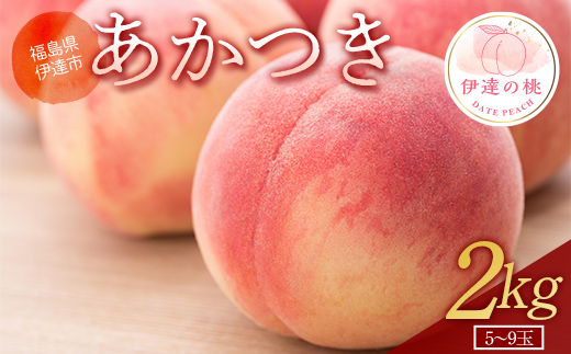 福島の桃 あかつき 2kg（5～9玉） 【あかい果樹園】 2025年出荷分 先行予約 フルーツ 果物 もも モモ momo  桃 デザート くだもの 果実 食品 F20C-905