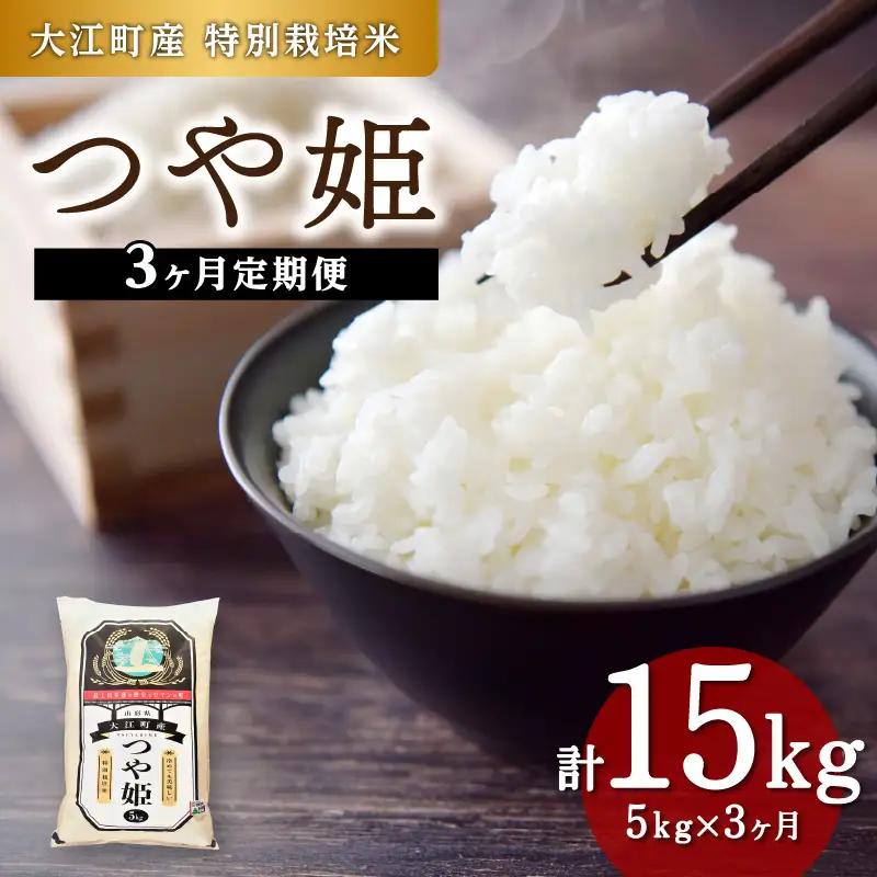 【新米】《3ヶ月定期便》大江町産 つや姫 5kg×3ヶ月(計15kg)【山形県産 特別栽培米】【2025年度産米】 001-T29