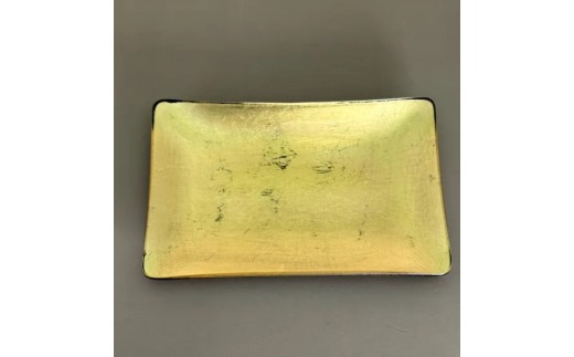 角小皿 箔貼り ゴールド ［NF136］