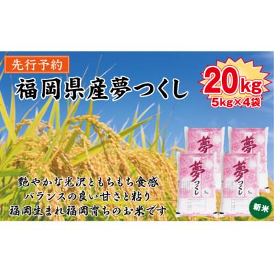 ふるさと納税 北九州市 【令和7年産新米・先行予約】【食味鑑定士厳選】福岡県産 夢つくし20kg(5kg×4袋)(北九州市)