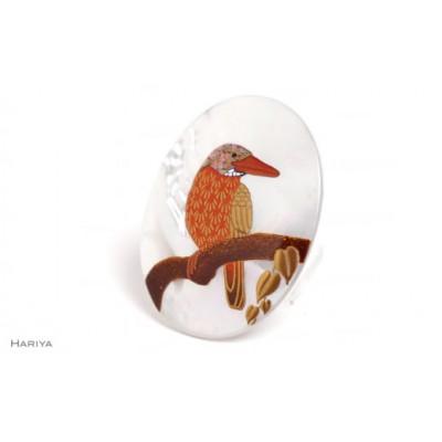 ふるさと納税 加賀市 アカショウビン蒔絵白蝶貝ブローチ |  | 01