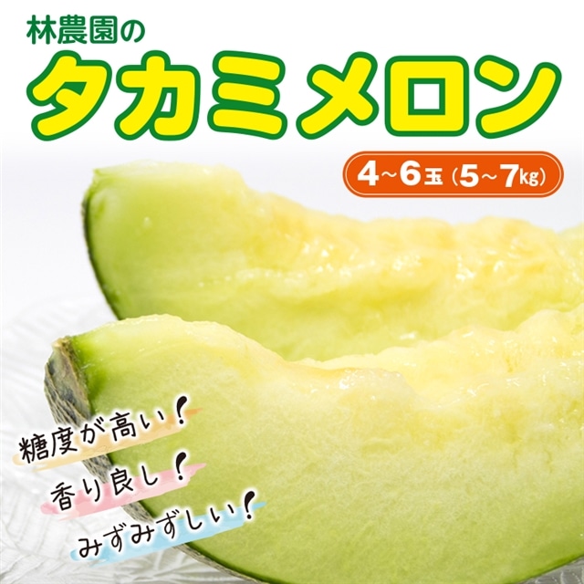 AA-4z タカミメロン 4～6玉（5～7kg）【6月頃発送】　林農園