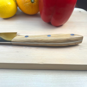 関寺田屋　三徳包丁　１６５ｍｍ　ＶＧ１０全鋼　天然木柄　オリーブ　柄ガラスコーティング塗装/ナイフ 包丁 オールＶＧ１０鋼材 オールステンレス キッチンナイフ キッチン用品 調理器具 日本製