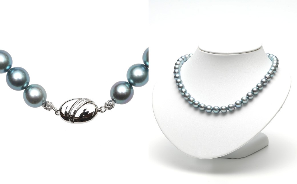 あこや真珠 (9-9.5mm) ネックレス ブラック系・グリーンブラック ／ ジュエリー アクセサリー 真珠 宝石 パール
