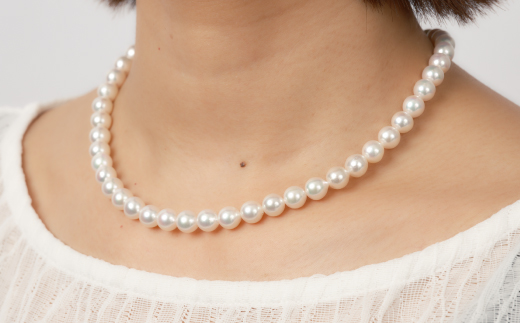 【数量僅か】艶々セミラウンド8～8.5アコヤ真珠ネックレス 43cm ジュエリー アクセサリー ネックレス 真珠 パール 美穂野 佐賀市 ：C200-047