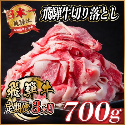 
            ＜毎月定期便＞飛騨牛　切り落とし　約700g＜冷蔵便＞全3回【4055017】
          