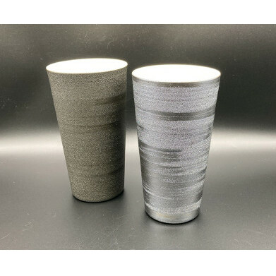 有田焼 伝作窯 甲胄タンブラー 忍びペアセット ブラック シルバー A25-325_イメージ4