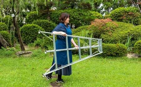 アルミ製 脚立 三脚 150 (長さ150㎝×幅95㎝(底部幅))  ライトステップSE-5 岩手県 北上市 N0083 三協製作所