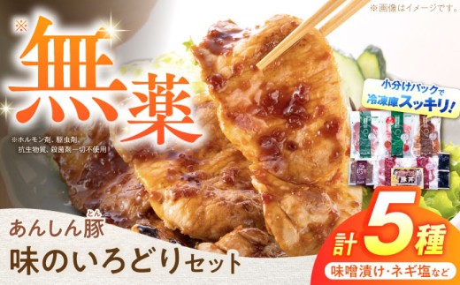 【小分け / 真空包装】 国産 豚肉 あんしん豚 味のいろどりセット 計 990g / 味付き 豚モモ 豚カタ モモ カタ 小間切れ 味噌漬け ねぎ塩 ねぎしお 簡単調理 簡単 味付き ネギ塩 豚丼 ナンコツ ゴロトロ 味噌煮 無薬 あんしん豚 真空パック 豚しゃぶ 薬不使用 冷凍 軟骨 こま切れ肉 豚こま 豚小間 1万円 10000円 白川町 / 藤井ファーム [AWAF002]