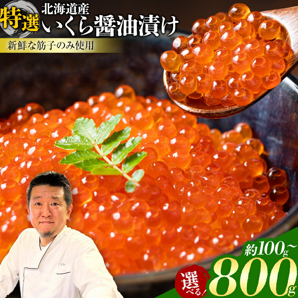 【ふるさと納税】いくら 醤油漬け 選べる 100g 200g 400g 800g 源すし《60日以内に出荷予定(土日祝除く)》北海道 本別町 送料無料 十勝 イクラ 魚介類 魚卵 海の幸 筋子 特選 大粒