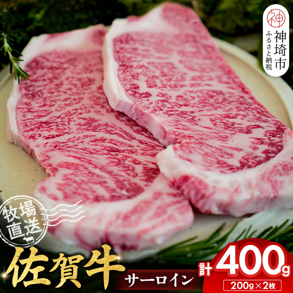 【ふるさと納税】佐賀牛 サーロインステーキ200g×2枚計400g【佐賀牛 サーロインステーキ 牧場直送】(H122149)