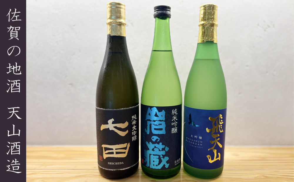 
            【セット】佐賀地酒 天山酒造3本セット(七田 純米大吟醸・岩の蔵 純米吟醸・飛天山 大吟醸)各720ml×3本
          