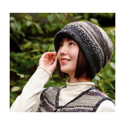 ふるさと納税 横瀬町 メリノン多色編みニット帽子