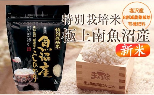 【新米】【令和8年産】特別栽培米「極上南魚沼産コシヒカリ」（有機肥料、8割減農薬栽培）精米8ｋｇ【銘柄米 ブランド米 精米 こしひかり コシヒカリ 魚沼産 新潟米 産地直送 お米 米 こめ コメ ご飯 御飯 ごはん】