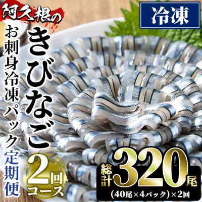 ふるさと納税 阿久根市 【毎月定期便】鹿児島県産!阿久根のきびなごお刺身セット 計320尾(40尾×4P×2回)全2回