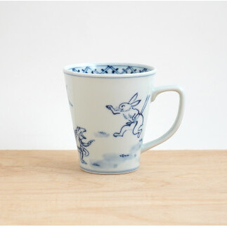 有田焼 染付鳥獣戯画 矢持ゆったりマグカップ よう楽庵・たかす A18-45_イメージ5