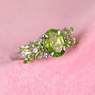 ペリドット リング 2.5ct Ag900(Pt100) （13379）