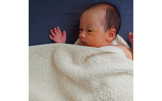 リリヤーン アフガン おくるみ ベビー 赤ちゃん ひざ掛け オーガニックコットン 綿 リリヤーン糸 生成 キナリ