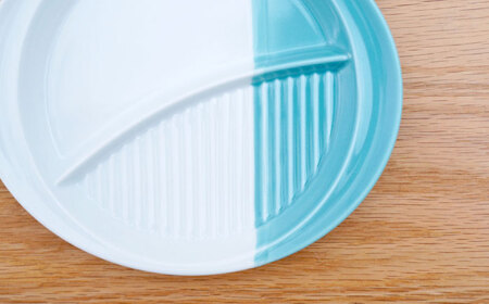 【波佐見焼】仕切り皿 ハーフカラー ミント　2個セット【団陶器】[PB211]