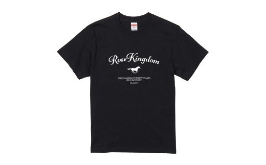 【ローズキングダム】（ブラック）Ｔシャツ 選べる３サイズ【M】 【ふるさと納税 人気 おすすめ ランキング 馬 競馬 競走馬 引退馬 ローズキングダム Tシャツ シャツ 服 ファッション 生活 日高 北海道 平取町 びらとり 送料無料】 BRTV250-2