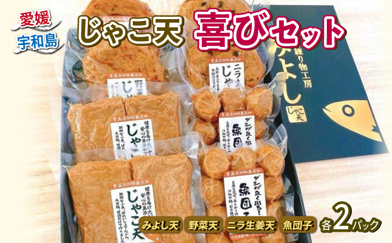 じゃこ天 喜びセット 宇和島練り物工房みよし じゃこ天 野菜天 ニラ生姜天 魚団子 すり身 練り物 惣菜 出汁 だし 酒 おつまみ 肴 魚肉 水産 加工品 特産品 郷土料理 国産 愛媛 宇和島 C01