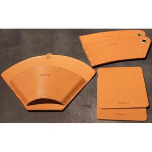 【minca】栃木レザーのカフェグッズ3アイテム5点セット 自宅、オフィス、キャンプシーンでのカフェタイムに/キャメル　678【日用品 人気 おすすめ 】