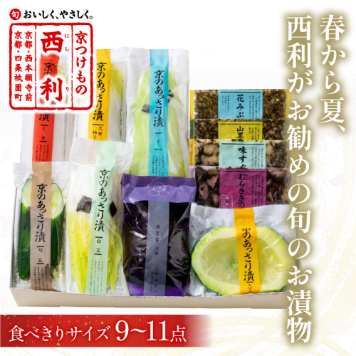 春から夏、西利がお勧めの旬のお漬物　9～11点セット 京都 西利 漬け物 京漬物  京漬け物  うり ナス漬け 浅漬け 味すぐき おすすめ 人気 小分け ふるさと納税 漬物 ふるさと納税 お中元