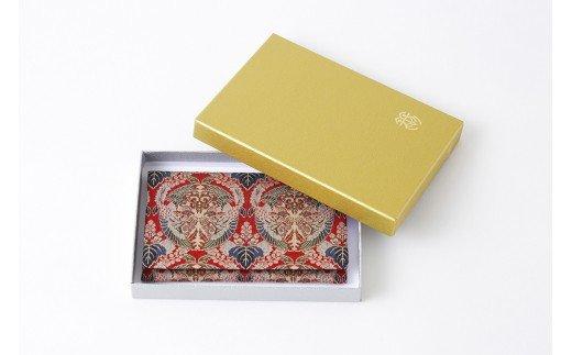 【ふるさと納税】【龍村美術織物】裂裏名刺入（壬生寺裂・小赤） | 京都 名刺入れ ケース 織物 赤 伝統 工芸品 ギフト お祝い 内祝い 龍村美術織物 京都府 京都市