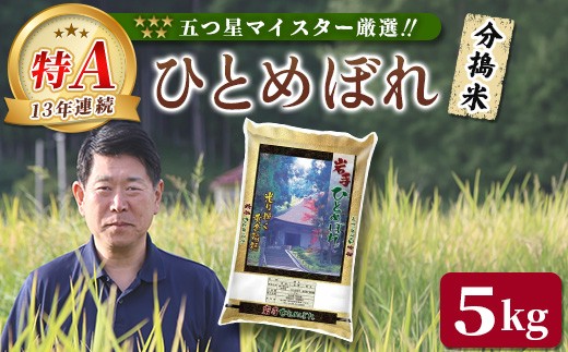 ＜令和7年産＞ 岩手県産 ひとめぼれ 5kg 分搗米 五ツ星お米マイスター 精米 厳選米 ブランド米 ライス お米 おこめ コメ ご飯 ごはん 炊飯 お弁当 おにぎり kome rice 直前精米 松勘商店