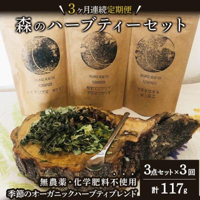 ふるさと納税 岩見沢市 【定期便】森のハーブティーセット(3点合計39g) ≪1ヶ月に1回 計3回のお届け≫