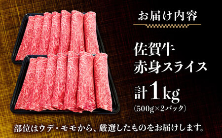 佐賀牛　赤身スライス　1kg(500g×2)　【川崎畜産】[IAX072]
