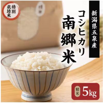 ふるさと納税 五泉市 【毎月定期便】特別栽培米コシヒカリ100%「南郷米」精米 5kg(5kg×1袋)全3回