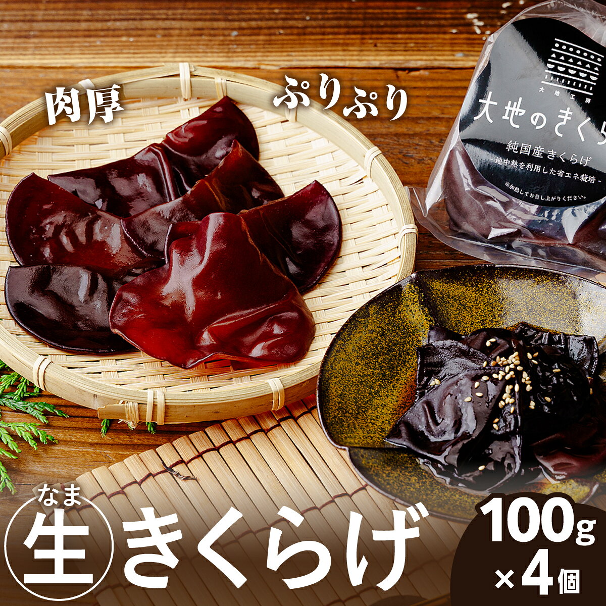 【ふるさと納税】生きくらげ 400g (100g×4個) 国産 大地のきくらげ | 木耳 キクラゲ 生 きのこ 肉厚 ぷりぷり みずみずしい 希少 産地直送 国産きくらげ お取り寄せ グルメ 新鮮 鮮度 中華料理 菌 食材 野菜 埼玉県 桶川市