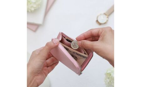墨田区産ピッグレザーミニウォレット ファッション 小物 財布 収納力 コンパクト Ｌ字 ファスナー 小銭入れ シンプル 紙幣 カード 収納 取り出し 簡単  ベージュ