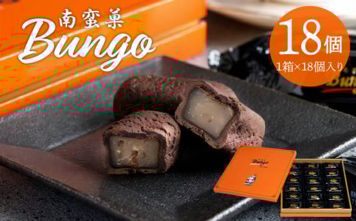 南蛮菓 Bungo 18個入り 和洋折衷 銘菓 贈答 チョコレート生地 贈り物 お土産 ラム酒 刻みレーズン お菓子 餡 J01048
