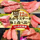 【ふるさと納税】【12ヶ月定期便】あか牛 ステーキ 12種 極上 食べ比べ 定期便 12回《お申込み月の翌月から出荷開始》有限会社 三協ダイニング サーロイン ランプ 肩ロース イチボ 三角バラ カイノミ ミスジ クリミ ザブトン シャトーブリアン リブロース モモ あか牛のたれ