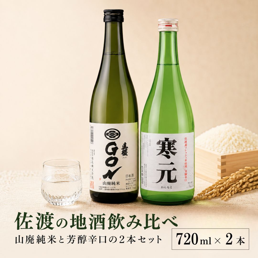 【ふるさと納税】日本酒 真稜GON どぶろく寒元 720ml×2本 山廃仕込み 純米 逸見酒造 佐渡発酵 飲み比べ 化粧箱入り 濁り酒 お燗 晩酌 おつまみ ギフト 新潟県 佐渡市