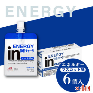 定期便 4回 inゼリー エネルギー 6個入り マスカット 味 180g×6個×4回 インゼリー ゼリー飲料 まとめ買い 森永製菓 栄養補給 10秒チャージ スポーツ エネルギー補給 飲むゼリー 果汁