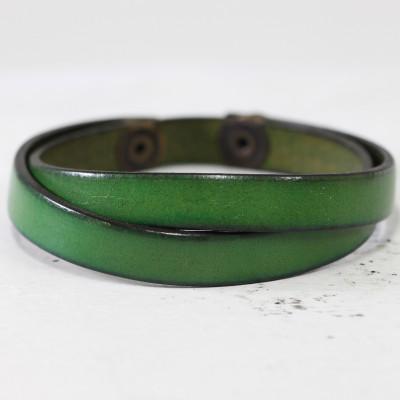 ふるさと納税 大津市 【イタリアンレース】オシャレに決まる!牛革　レザーブレスレット　ハンドメイド品　ベルトカラー:緑 |  | 01