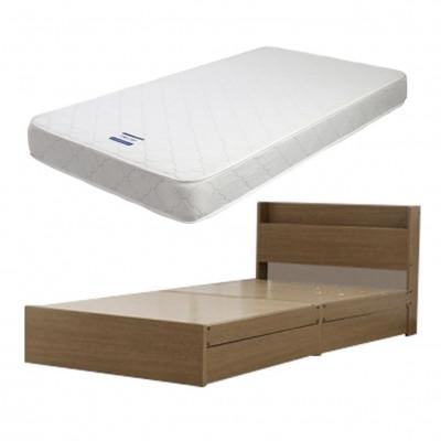 ふるさと納税 知立市 【組立付き】375シングルベッド(ブラウン)ポケットコイルマットレス付(1309)