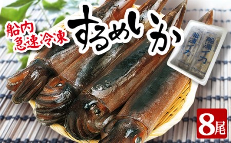 SB0401　船内急速冷凍するめいか　8尾