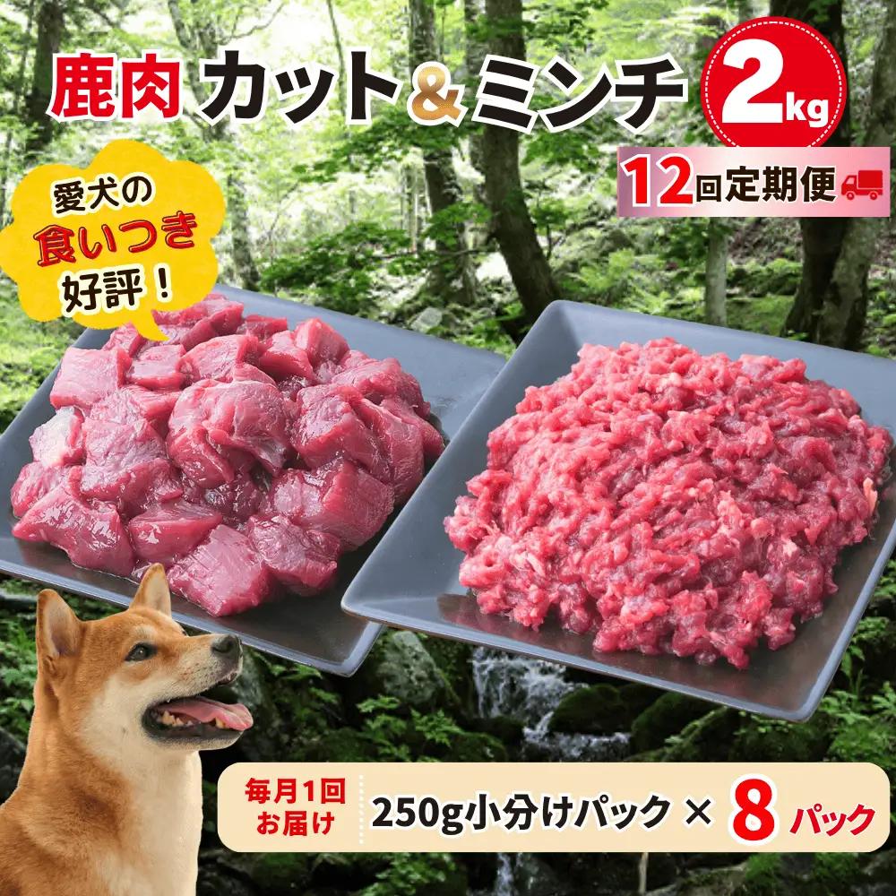 【12回定期便】 森のジビエ for PET 鹿肉 2kg ペットフード 犬 猫 A-JK-D02A