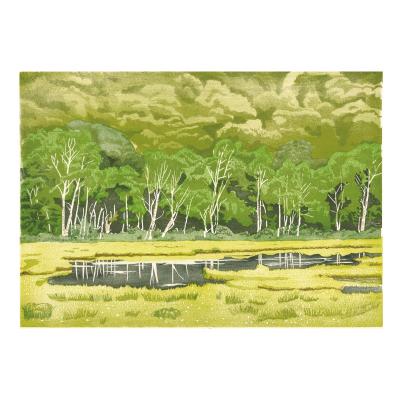 ふるさと納税 小牧市 版画「白樺のある風景」[201M05] |  | 01