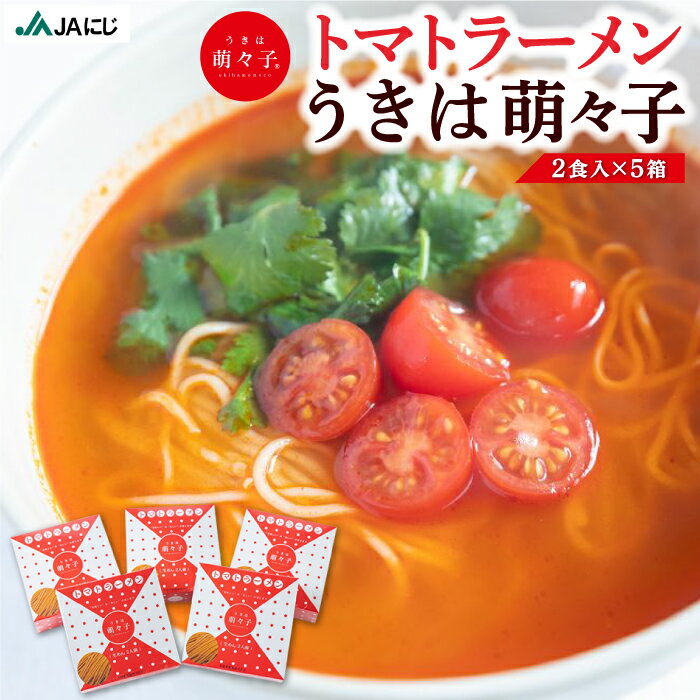 【ふるさと納税】JAにじ トマトラーメン うきは萌々子(ももこ) 10食(2食入×5箱) らーめん 麺 スープ レシピ付き 常温 送料無料 福岡県 うきは市