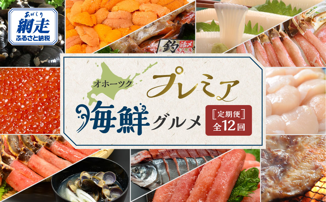 【定期便】オホーツクプレミア海鮮グルメ 全12回 ABAO2205
