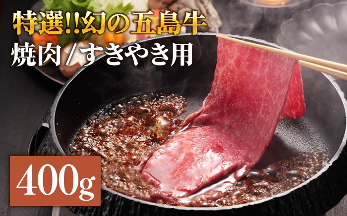 
                  五島牛 ロース400g（焼肉用/すき焼用） 五島市/ニク勝[PBF003] やきにく 焼肉 すきやき 牛肉 牛 にく ロース 国産
                