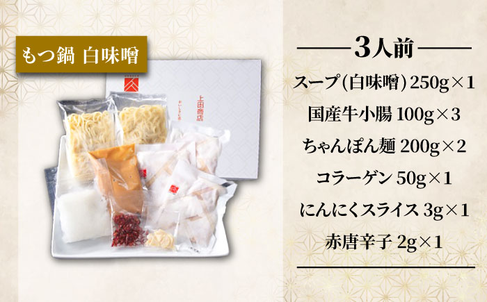 「上田商店」博多もつ鍋セット(白味噌/3人前) 吉富町/株式会社吉浦コーポレーション [BGAD055]
